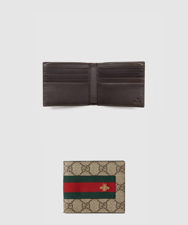 [GUCCI-구찌]GG 수프림 웹 반지갑 ‎408827