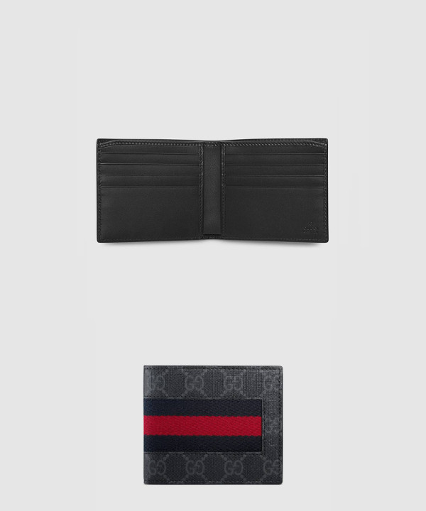 [GUCCI-구찌]GG 수프림 웹 반지갑 ‎408827