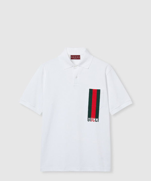 [GUCCI-구찌]피케 프린트 코튼 폴로 셔츠 784422