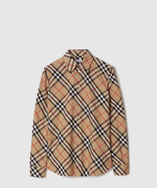 [BURBERRY-버버리]슬림핏 체크 코튼 셔츠 80876291