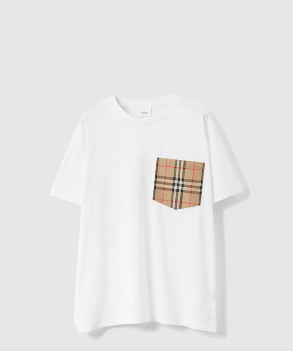[BURBERRY-버버리]체크 포켓 코튼 티셔츠 80803221
