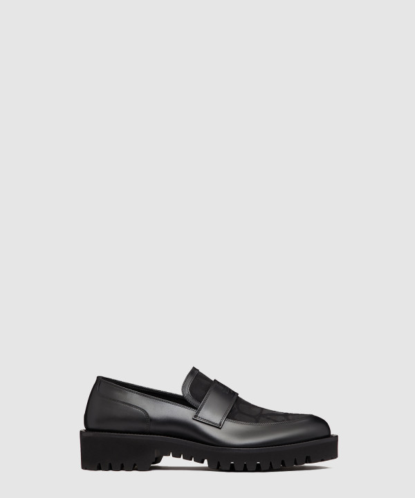 [VALENTINO-발렌티노]용 테크니컬 패브릭 송아지 가죽 로퍼