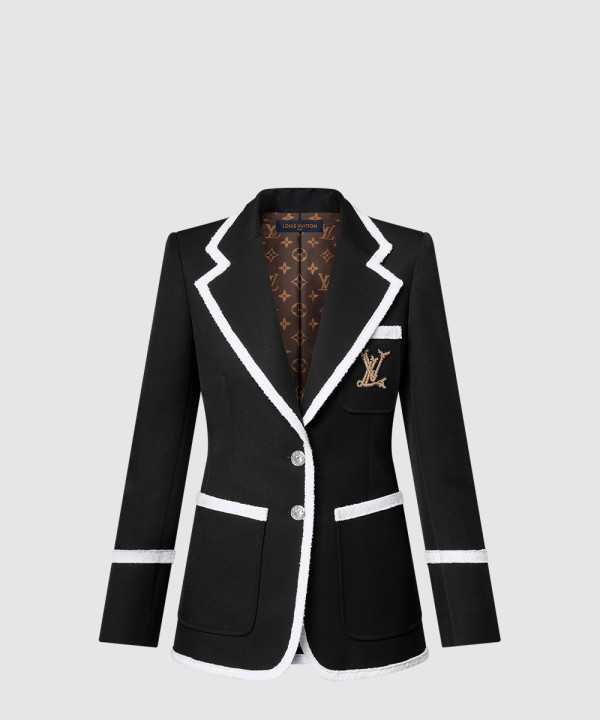 [LOUIS VUITTON-루이비통]트위드 트림 프레피 블레이저 1AHGO9