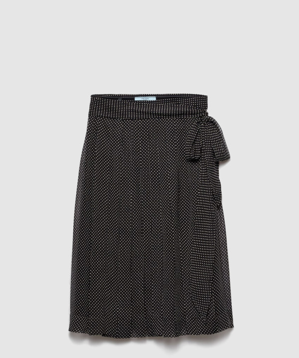 [PRADA-프라다]프린트 시폰 랩 스커트 P191W
