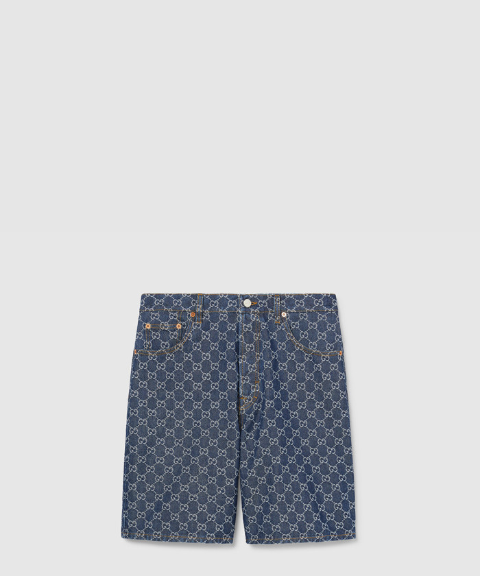 레플리카|이미테이션 gucci-구찌로우라이즈-gg-데님-자카드-쇼츠-782163