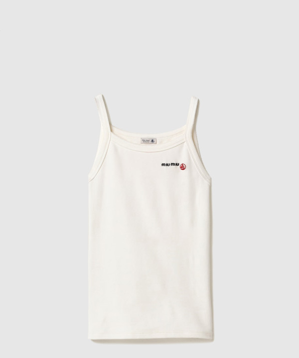 [MIUMIU-미우미우]Petit Bateau X Miu Miu 스트레치 저지 탑 MJT703