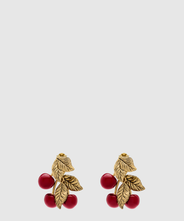 [SAINT LAURENT-생로랑]에나멜 메탈 체리 이어링 820636