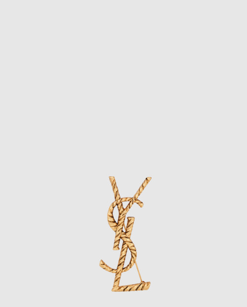 [SAINT LAURENT-생로랑]메탈 소재의 CASSANDRE YSL 브로치 652410